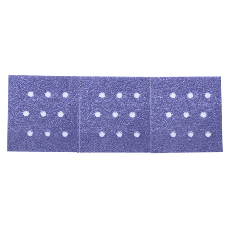 SEM Sandpaper SA1120 Used For Fast Cutting/Long Life/Consistent Finish On All Substrates; Multi-Hole Pattern; Film Backing; 120 Grit; Blue; Velcro Type Attachment; Hand Use/Machine Use; 33.5 Foot Length x 2-3/4 Inch Width