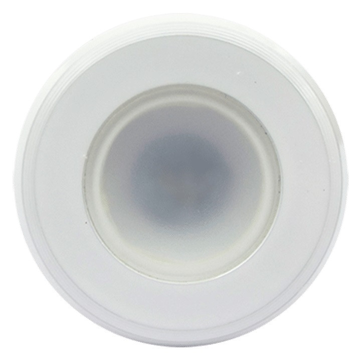 Shadow-Caster LED Lighting Boat Deck Light SCM-DL-CC-WH SCM-DL Series; Interior/Exterior Flush Mount; 3 Watt; 10 To 30 Volt; 300 Lumens; RGBW LED Bulb; 2 Inch Diameter; 1-1/4 Inch Mounting Hole; Clear Glass Lens; White Aluminum Housing