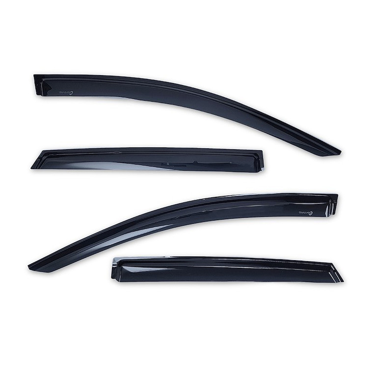 Fits 2019-2024 Ford Edge TrailFX Rainguard 4930H Low Profile; Fits Front And Rear; Tape-On; Smoke; Acrylic; Set Of 4