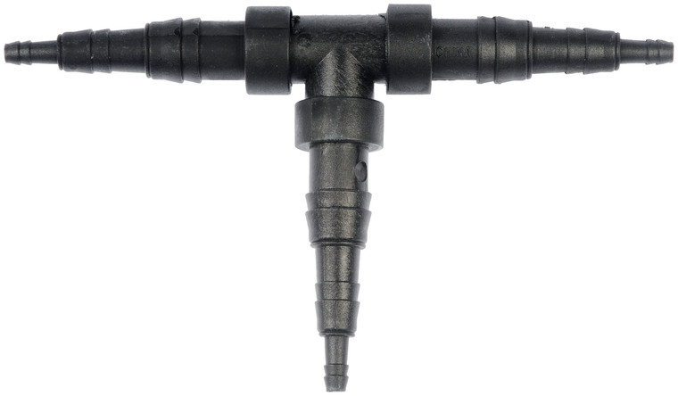 Dorman Vacuum Hose Connector | T-Shaped, Durable Plastic | Sizes: 1/8, 1/4, 3/8 Inch | Black