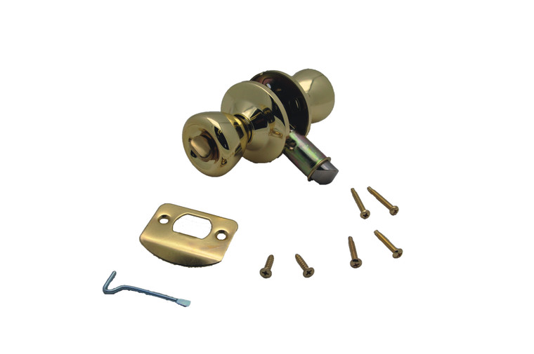 USA-Made Privacy Dead Bolt Entry Door Latch | Brass Finish | Mounting Screw Included
