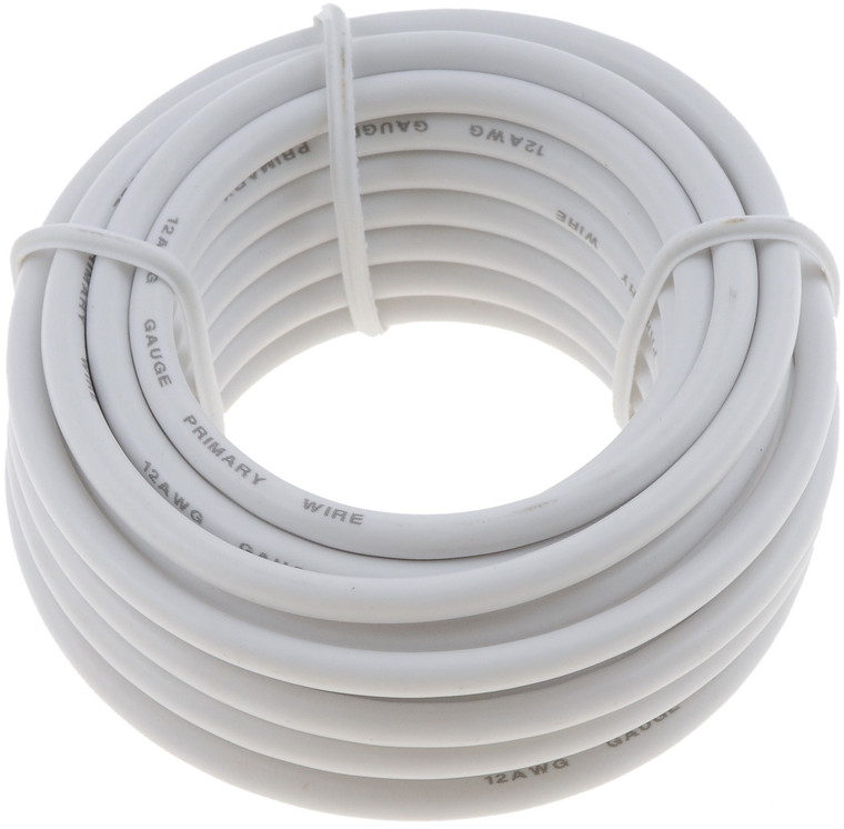 Dorman Primary Wire 85711 Conduct-Tite; OE Replacement; Stranded; 12 Gauge; White; 12 Foot Length; Polyvinyl Chloride