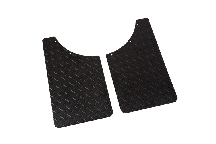 Dee Zee Black Tread Mud Flaps | Classic Styling, Front & Rear Wheel Protection, Radius Notch Design