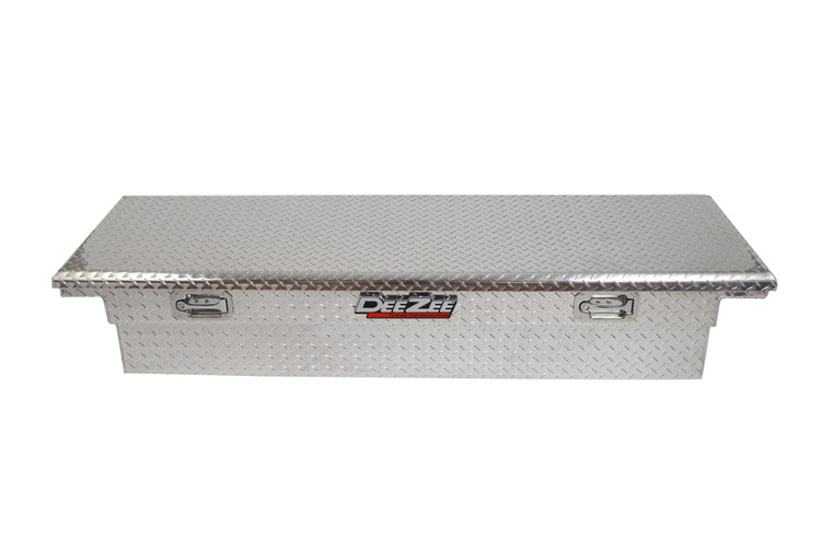 Dee Zee Red Label Crossover Tool Box | Low Profile Diamond Tread Aluminum | 69-3/4 Inch | 8 Cubic Foot Capacity