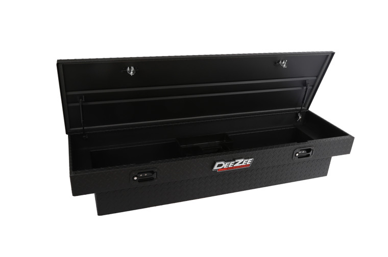 Dee Zee Red Label Diamond Tread Tool Box | Premium Aluminum Single Lid Crossover - Black Textured Finish