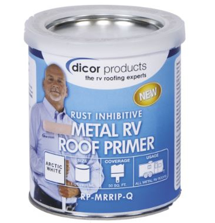 Dicor Corp. Roof Sealant Primer | Prevent Rust & Corrosion | Enhances Adhesion | White Quart Can
