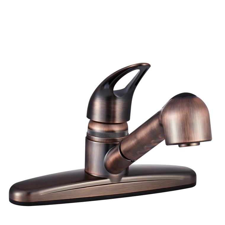 Enhance your kitchen with Dura Faucet 8-inch deck mount Faucet | Pull-Out Spout | Oil Rubbed Bronze Coating