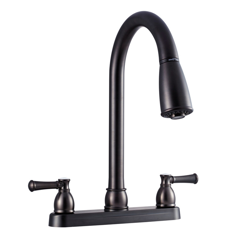Upgrade Your Kitchen with Dura Faucet 8 Inch Deck Mount Faucet | Designer Handle | Venetian Bronze Finish