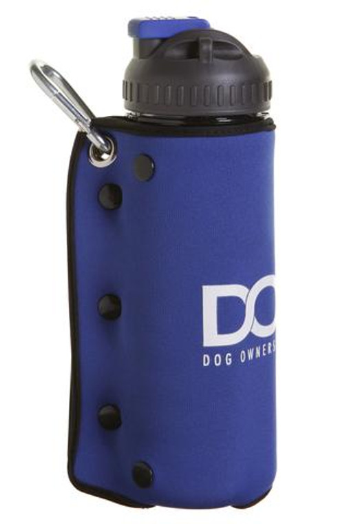 Ultimate Blue Insulated Dog Water Bottle | 600ml Capacity | Pop Open Top | Neoprene Wrap | Bowl & Carabiner