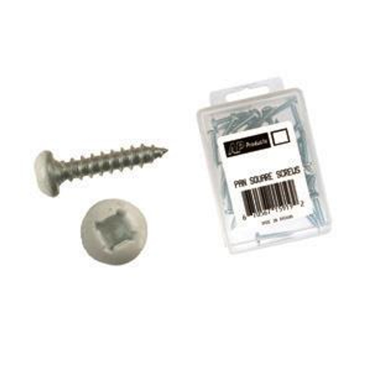 USA-Made AP Products Screw | #8 x 3/4 Inch | Pan Head, Square Recess | Polar White | 50 Pack