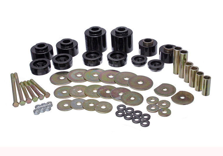 Enhance your Ford's Stability | Energy Suspension Body Mount Bushings, Black Polyurethane - Fits F-350,F-150,F-250