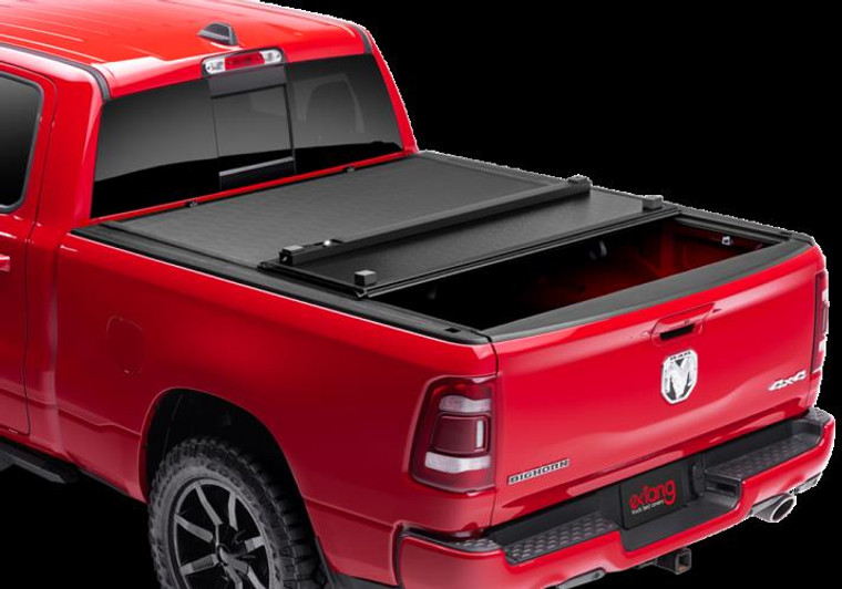 Enhance Your Tundra with Xceed Tonneau Cover | Hard Folding Design | Flip-Up Front Hinge | Lockable | Black Matte
