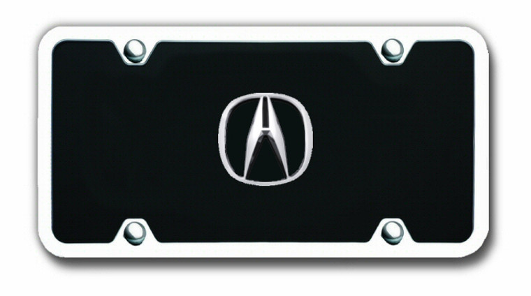 Acura Logo License Plate | Black Plate with Chrome Name | Perfect Finishing Touch