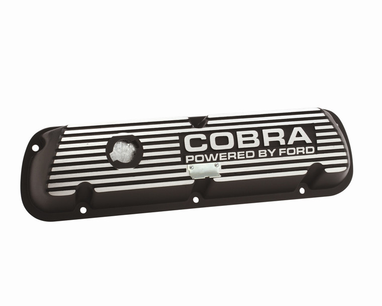 Ford Performance Valve Cover | Cobra Logo, Black Satin, Set of 2 | For Ford Small Block V8 289-351W