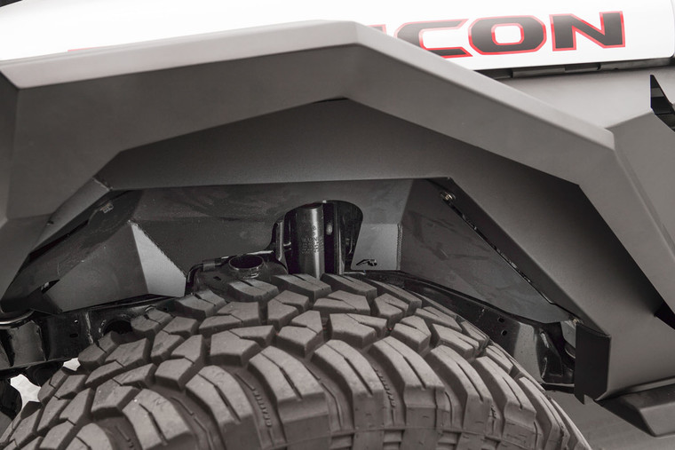 Fits 2018-2023 Jeep Wrangler JL Fab Fours Inner Fender JL2002-1 Grumper; Black Matte Powder Coated Steel; Set Of 2; Compatible With JL2000 Series Fender
