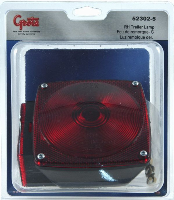 Brighten Your Trailer with Grote Industries Square Stop/ Turn/ Tail Light | Red Lens | Incandescent Bulbs
