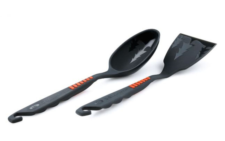 Durable Nylon Pack Spoon/Spatula Set | Compact Lightweight Kitchen Utensil | Integrated Hang Hook | Easy To Serve | Limited Lifetime Warranty