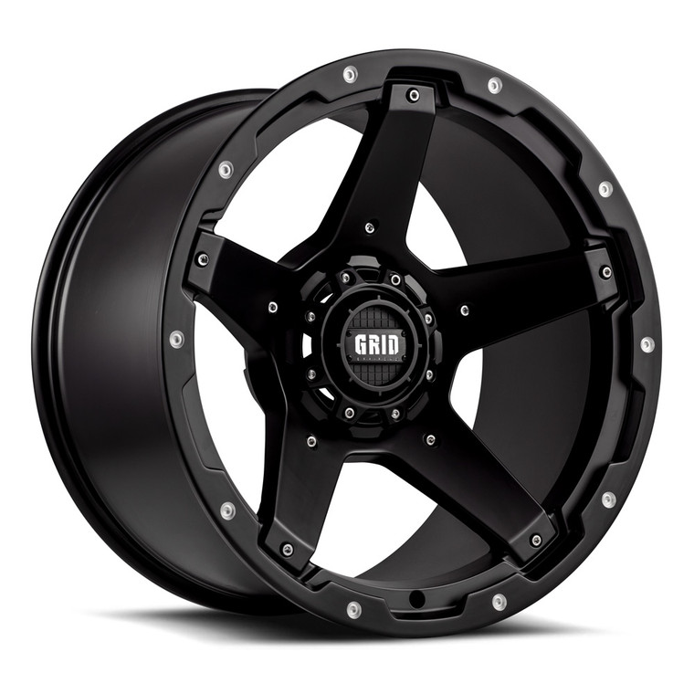 Grid Wheels GD04 | 20x9 -12 Offset Matte Black Wheel | 6x135/6x139.7 Bolt Patterns | TPMS Compatible