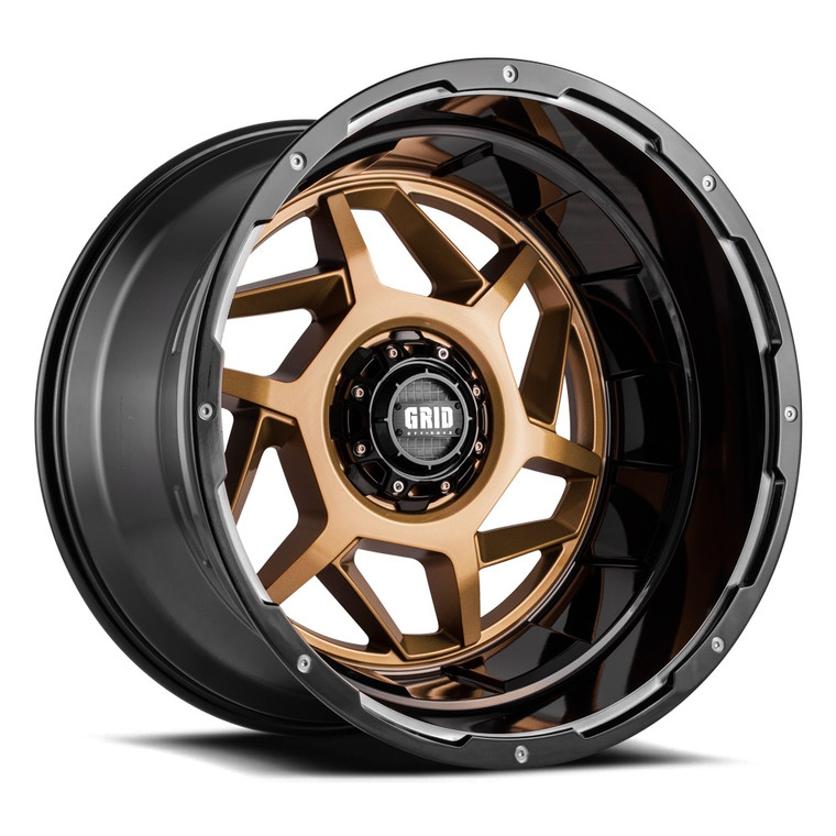 Upgrade your ride with Grid Wheels GD14 | Gloss Bronze & Black Lip | Compatible with TPMS | Lifetime Warranty