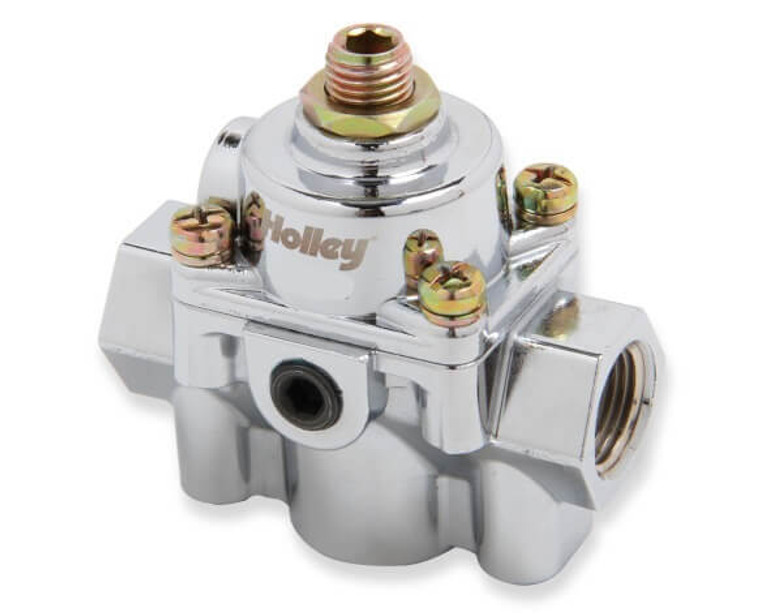 Upgrade Your Fuel System with Holley Performance Fuel Pressure Regulator | Fine-Tune Gasoline Pressure | Chrome Plated Aluminum Construction