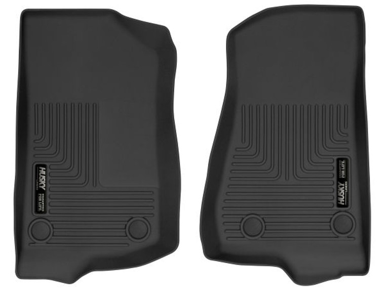 Tough Black Floor Liner for 2018-2023 Gladiator JT, Wrangler JL | Molded Fit, Raised Channels, 2 Piece Set