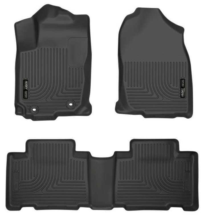 Ultimate Protection for 2013-2018 Toyota RAV4 | Husky Liner WeatherBeater  Floor Liner | Molded Fit, Raised Ribs, Black, Rubber