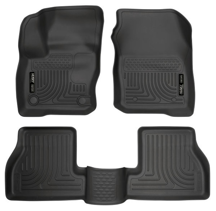 Husky Liner Floor Liner | 2016-2018 Ford Focus | Custom Fit WeatherBeater | Molded TPO | 3 Piece Set