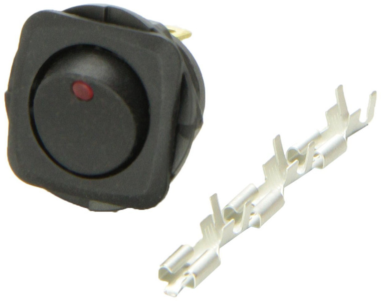 Hella Multi Purpose Switch H61924001 12 Volt; 20 Amp Maximum; Rocker Switch; With LED; Red; Without Safety Cover