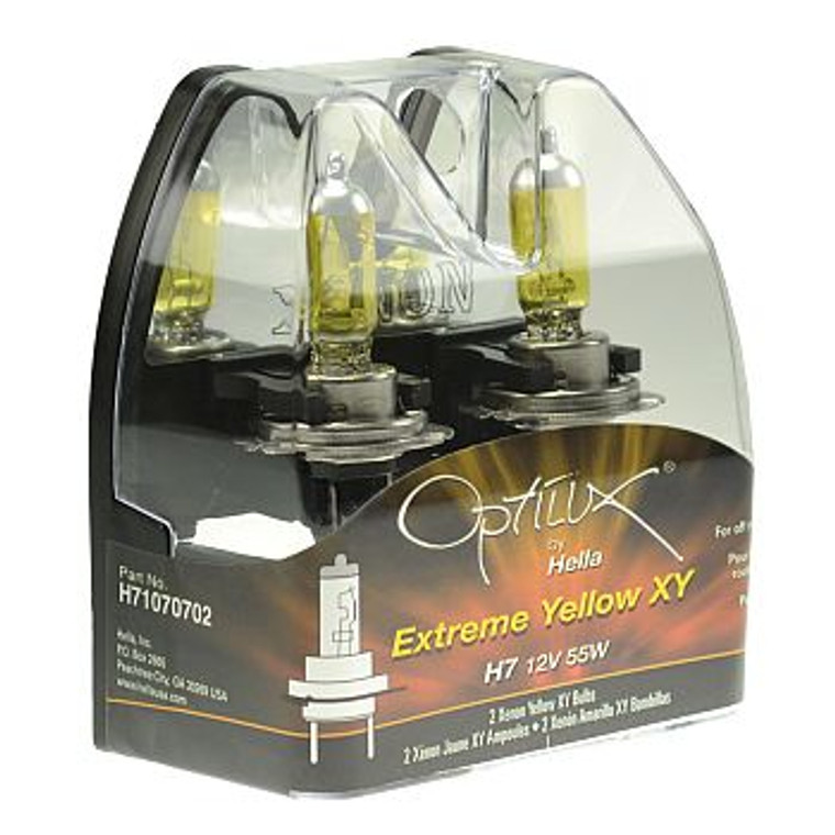 Bright Yellow Halogen Bulbs | Hella H8 35 Watt | Low/High Beam | 12V | Set of 2