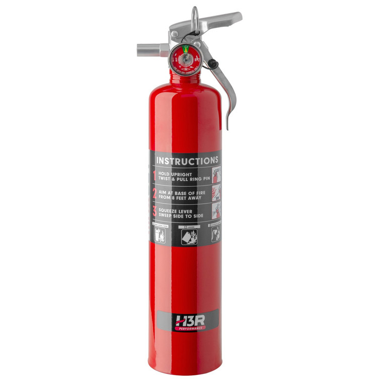 H3R 2.5lb Fire Extinguisher | UL Rated 1-A:10-B:C | USCG Approved | Steel Red | Rechargeable