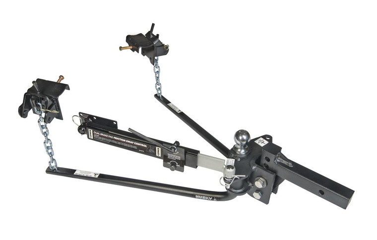 Husky Towing | Round Bar Weight Distribution Hitch | 8000 lb GTW | 800 lb TW | Sway Control Package | 10 Inch Shank