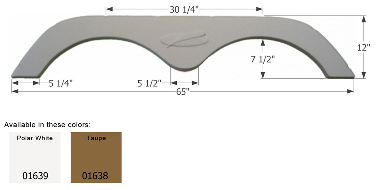 Tandem Axle Fender Skirt | Fits Various R-Vision Brands | 65 Inch x 12 Inch | Taupe
