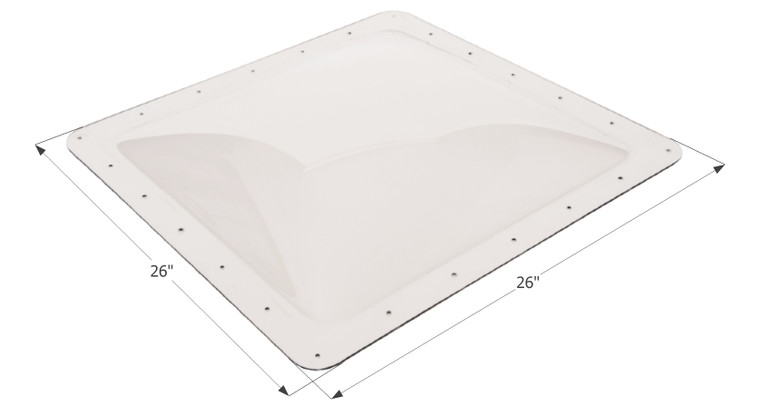 Durable 4 Inch High Dome | Square Skylight for 22" x 22" Opening | Clear Polycarbonate | Easy Install