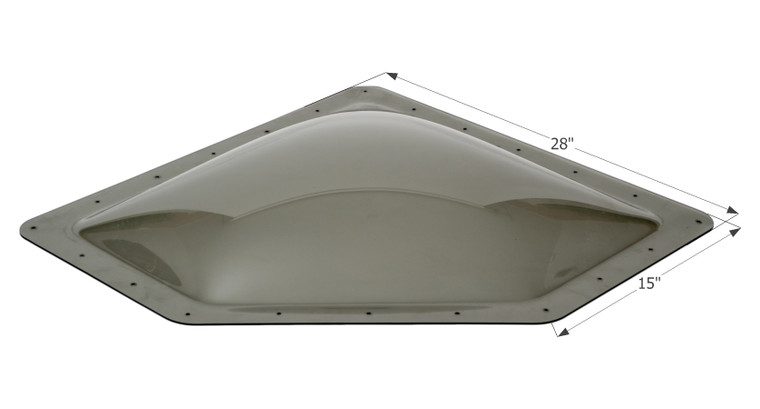 Durable 4 Inch Bubble Dome Neo Angle Skylight | Smoke Polycarbonate | Fits 24x12 Opening | North American Made