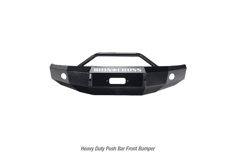 Enhance Your Ford Super Duty's Look with Iron Cross Heavy-Duty Bumper | Matte Black Steel | Made in the USA