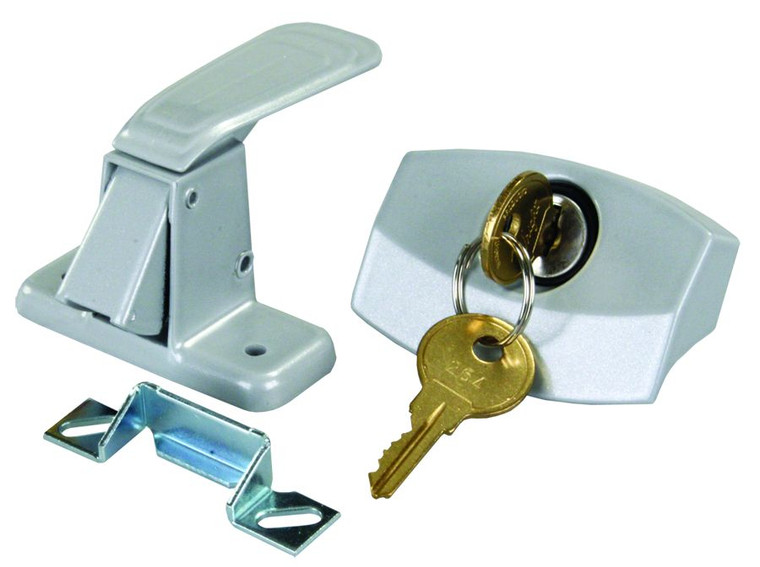 Secure Your RV with Easy Install Entry Door Latch | Universal Keyed Alike 701 Style | Silver Painted Steel