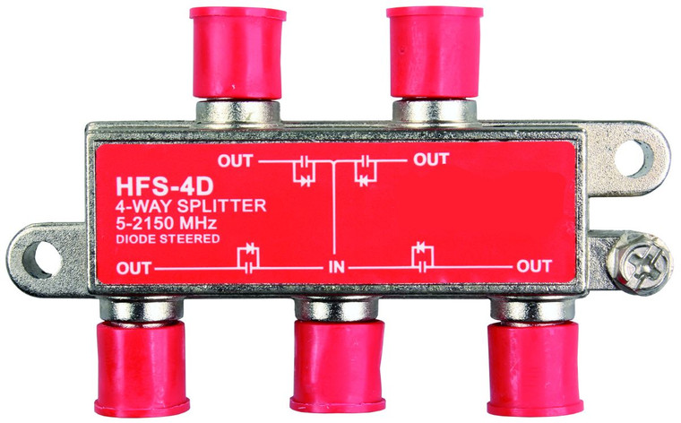 Enhance HD TV experience | 4-Way Splitter | Works With F-Style Coax | 2.4 GHz Frequency