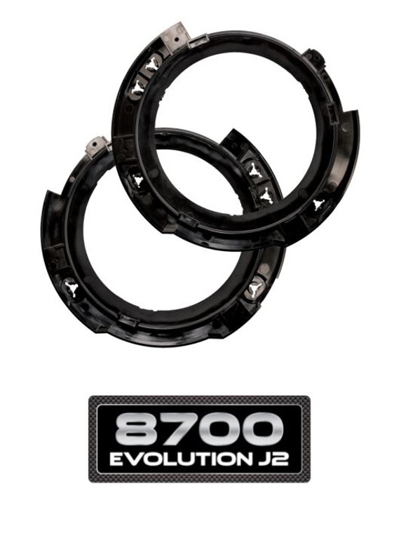 Fits 2017-2018 Jeep Wrangler JK J.W. Speaker Headlight Retaining Ring 8200461 8700 Evolution J2; LED; Black Polycarbonate Housing; Set Of 2; Use With 8700 Evolution J2 7 Inch Headlights