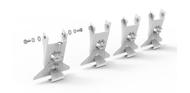 Holman Ladder Rack 4GMADD EZ Drop Down Series; Rain Gutter Mount; Multi-Fit; Passenger And Driver Side; Powder Coated; White; Aluminum