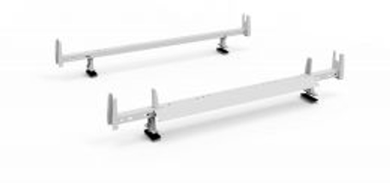 Heavy Duty Roof Mount Ladder Rack | Fits Various 2012-2021 NV3500 NV1500 NV2500 | Set of 2, White Steel