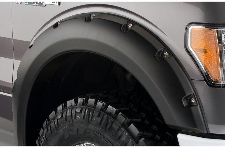 Ultimate Protection | Bushwacker F-250 F-350 Fender Flares | Pocket Style, Matte Black, ABS Plastic | Set of 2