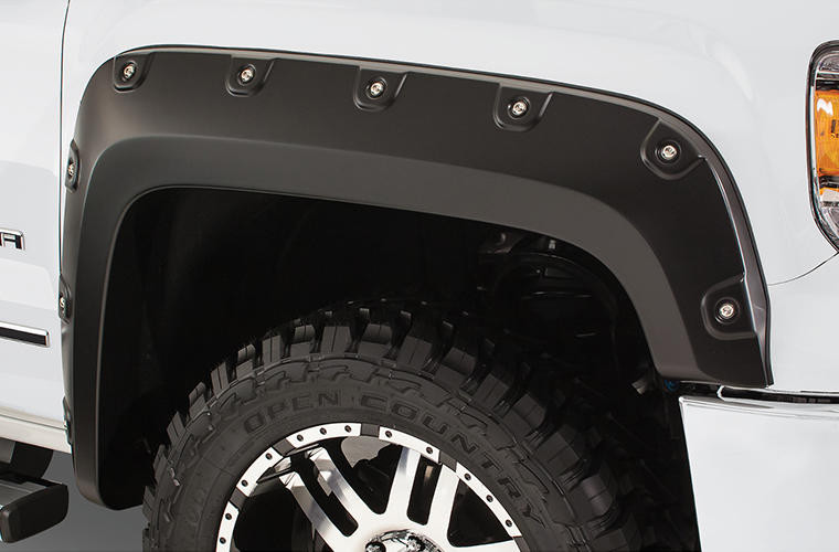 Upgrade Your GMC Sierra 2500 HD/3500 HD with Bushwacker Fender Flares | Boss Pocket Style | 1-3/4 Front/2 Inch Rear Tire Coverage