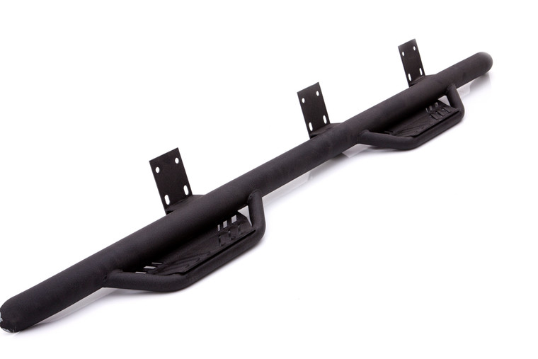 2014-2018 Various Fitment Terrain HX Step Nerf Bar | 3 Inch Round Straight, Wrinkle Black Steel, GMC Sierra 1500