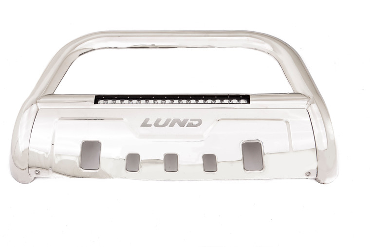 Illuminate the Road | Lund Bull Bar 2016-2019 Nissan Titan XD | Polished Stainless Steel 3.5" with Built-In 20" LED Light Bar