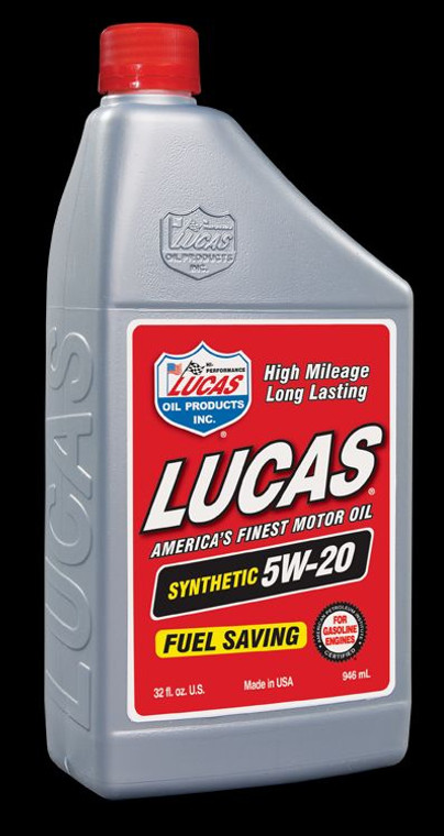 Lucas Oil Synthetic SAE 5W-20 Quart Bottle | High RPM & Highway Usage | 4-Cyl, 6-Cyl, 8-Cyl