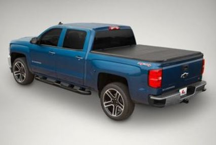LEER Latitude Soft Folding Tonneau Cover | Easy 2-Fold/3-Panel Opening | CYNC Latching System | Black Vinyl