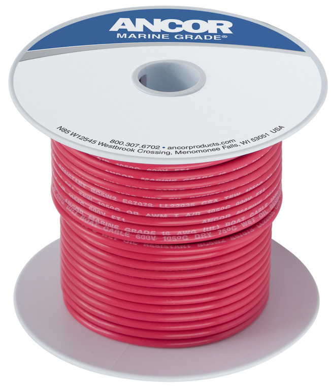 Ancor 10 Gauge Red Primary Wire | Marine Grade | Ultra Flexible | Tinned Copper Conductor | 25 Feet Spool