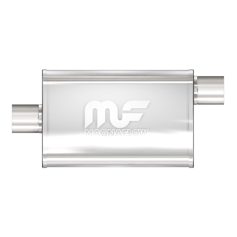 Magnaflow Performance Exhaust Muffler 11366 Single 2-1/2 Inch Offset Inlet; Single 2-1/2 Inch Center Outlet; 11 Inch Body/17 Inch Overall Length