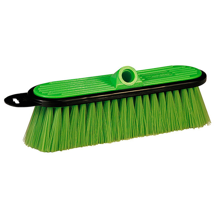 Mr Longarm Car Wash Brush 0404 10 Inch Brush Width With Threaded Hole; Without Handle; Green/Very Soft Polyester Fiber; Built-In Hang Tab