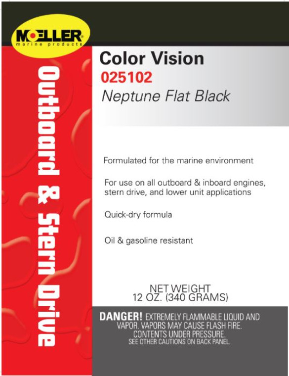 Neptune Flat Black Engine Paint | All Outboard, Inboard Engines | Oil & Gas Resistant